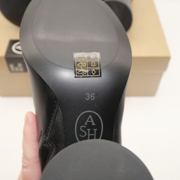 NEW Ash Clone Women's 6 Size 36 Round Heel Zip Up Ankle Boots Black Leather - Picture 11 of 11